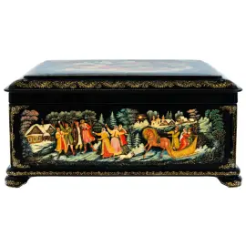 Шкатулка "Зима" Белова, Палех