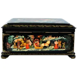 Шкатулка "Зима" Белова, Палех