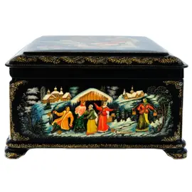 Шкатулка "Зима" Белова, Палех