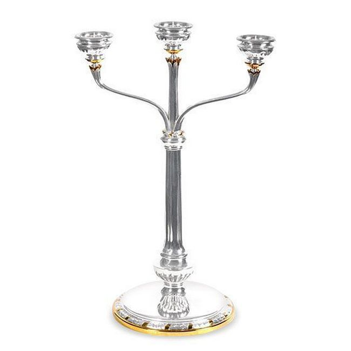 Silver candle holder "State" with gilding