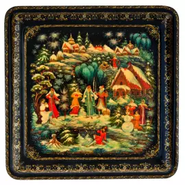 Шкатулка "Русские сказки" Кузнецов, Палех
