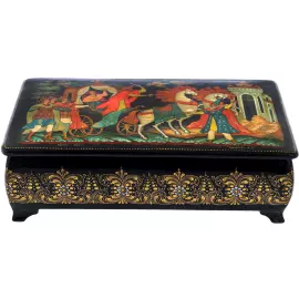 Шкатулка "Золотой петушок" Палех