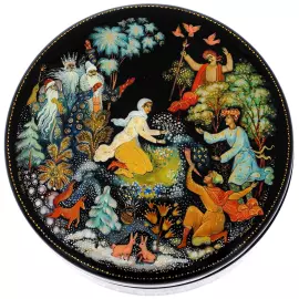 Шкатулка "Двенадцать месяцев" Палех