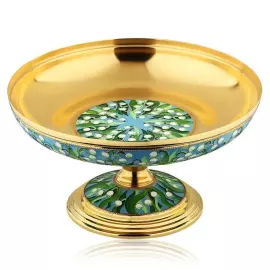 Ваза для фруктов «Ландыши» из серебра