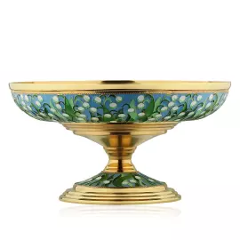 Ваза для фруктов «Ландыши» из серебра