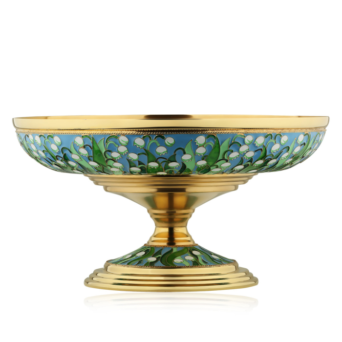 Vase for fruits "Lilies of the Valley" made of silver