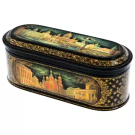 Шкатулка "Санкт-Петербург" Комяков, Палех