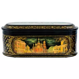 Шкатулка "Санкт-Петербург" Комяков, Палех