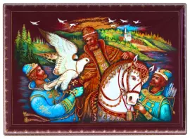 Шкатулка "Соколиная охота" Ершова, Палех