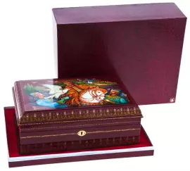 Шкатулка "Соколиная охота" Ершова, Палех