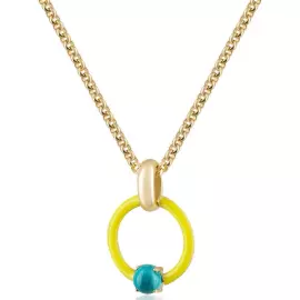 Necklace "Candy" in yellow gold with turquoise