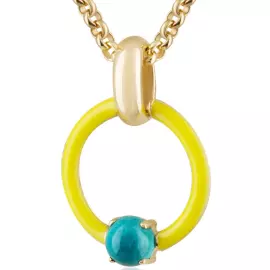 Necklace "Candy" in yellow gold with turquoise