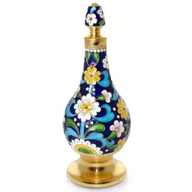 Флакон из серебра с эмалью и филигранью