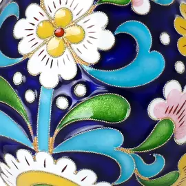 Флакон из серебра с эмалью и филигранью