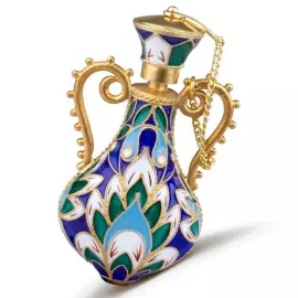 Флакон из серебра с эмалью и филигранью