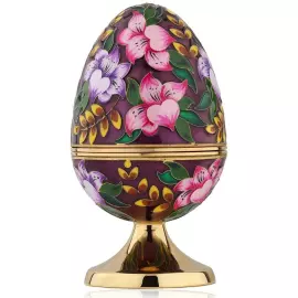 Яйцо-шкатулка из меди "Лилии" эмаль