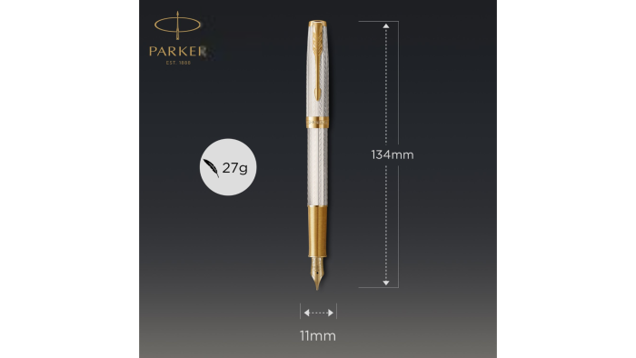 Перьевая ручка Parker Sonnet Silver Mistral GT, в подарочной упаковке