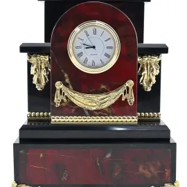 Каминные часы "Георгий Победоносец" яшма