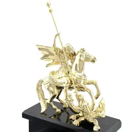 Каминные часы "Георгий Победоносец" яшма