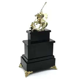 Каминные часы "Георгий Победоносец" яшма