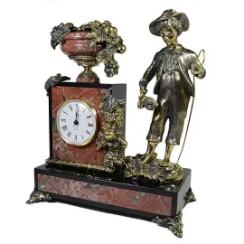 Каминные часы "Виноградарь" (креноид, долерит)