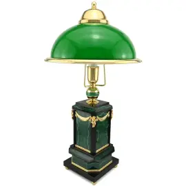 Настольная лампа из малахита "Ретро" зеленая Настольная лампа из малахита "Ретро" зеленая
