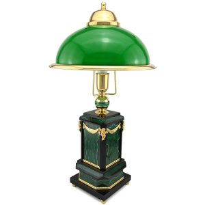 Table lamp made of malachite "Retro" green