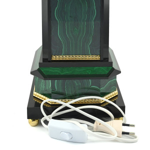 Table lamp made of malachite "Retro" green