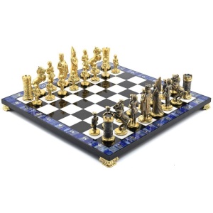 Gift chess made of lapis lazuli "Camelot"