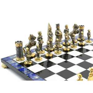 Gift chess made of lapis lazuli "Camelot"