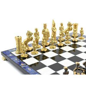 Gift chess made of lapis lazuli "Camelot"