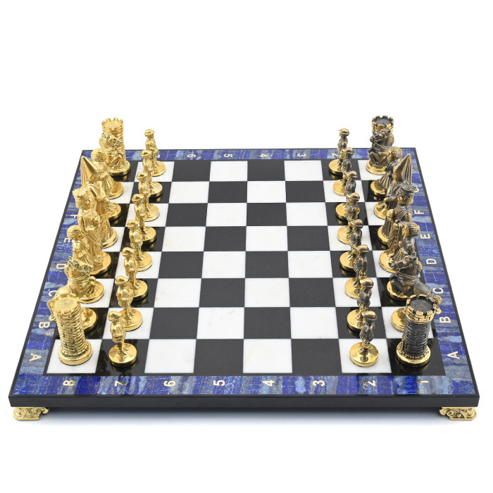 Gift chess made of lapis lazuli "Camelot"