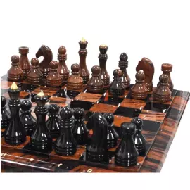 Шахматный стол из обсидиана