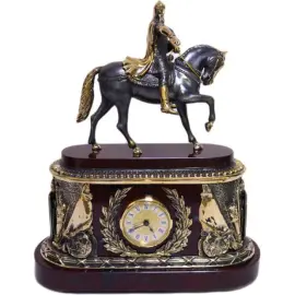 Каминные часы "Триумф. Юрий Долгорукий" яшма