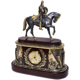 Каминные часы "Триумф. Юрий Долгорукий" яшма