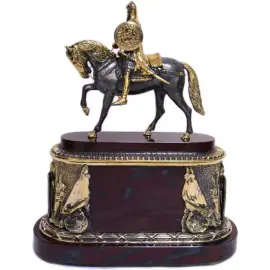 Каминные часы "Триумф. Юрий Долгорукий" яшма