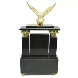 Каминные часы "Капитель. Орёл" (чароит)