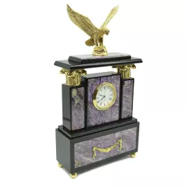 Каминные часы "Капитель. Орёл" (чароит)