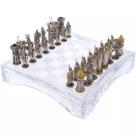 Шахматы из хрусталя и серебра "Ледовое побоище"