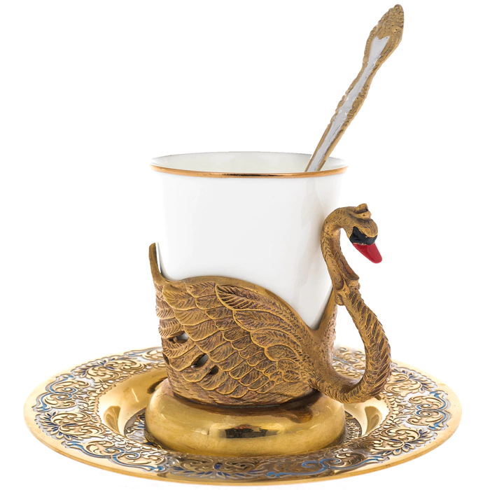 Coffee set for 1 person "Swans"