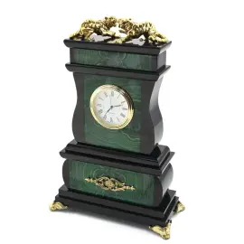 Mantel clock "Grace. Tigers" (malachite)