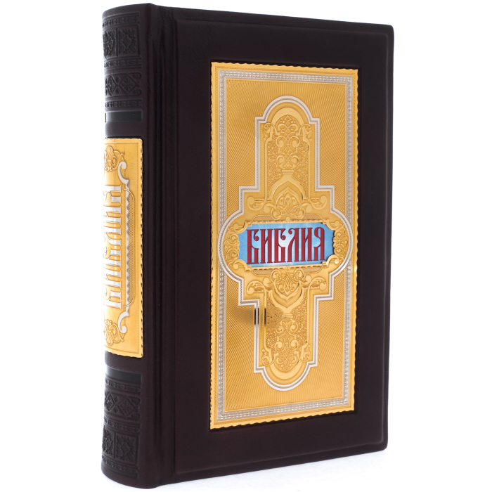 Подарочная книга в кожаном переплете "Библия" в коробе, Златоуст