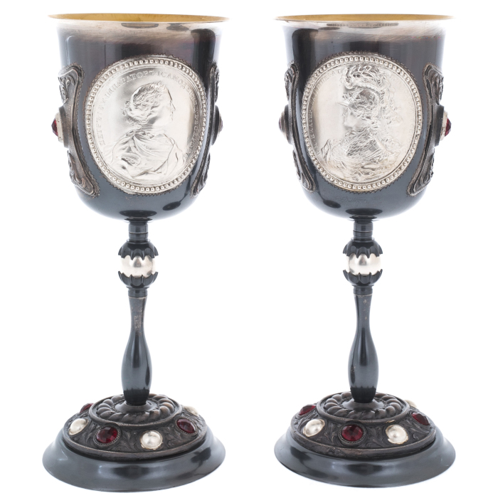 A set of glasses "Imperial" with silver plating
