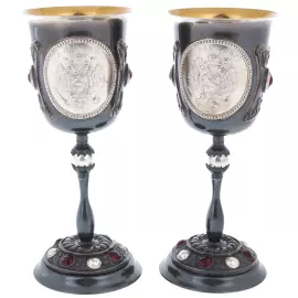 Набор бокалов "Императорский" с посеребрением, на 2 персоны