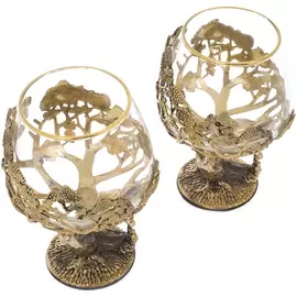 Set of Lev cognac glasses for 2 persons, in a wooden box