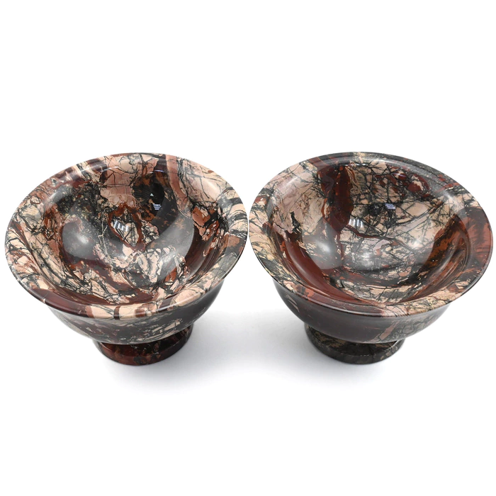 A pair of bowls made of jasper "Grana"