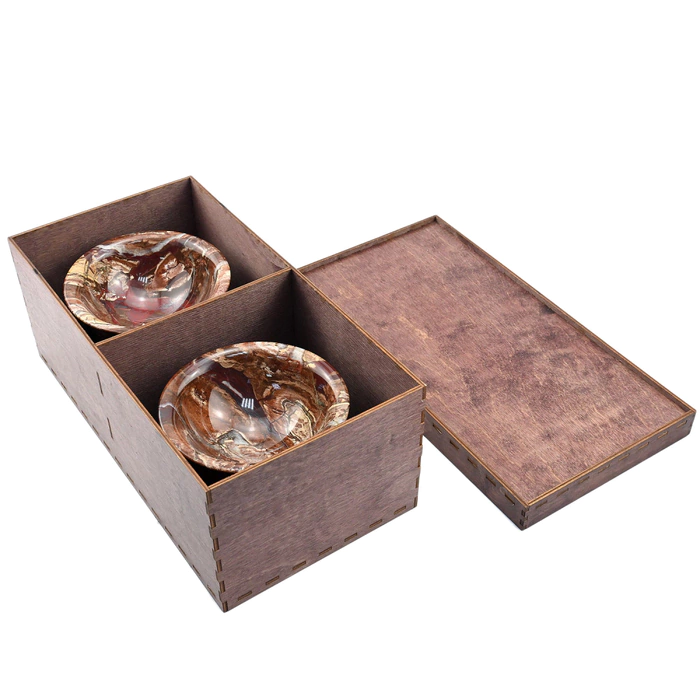 A pair of jasper bowls "Landscape"