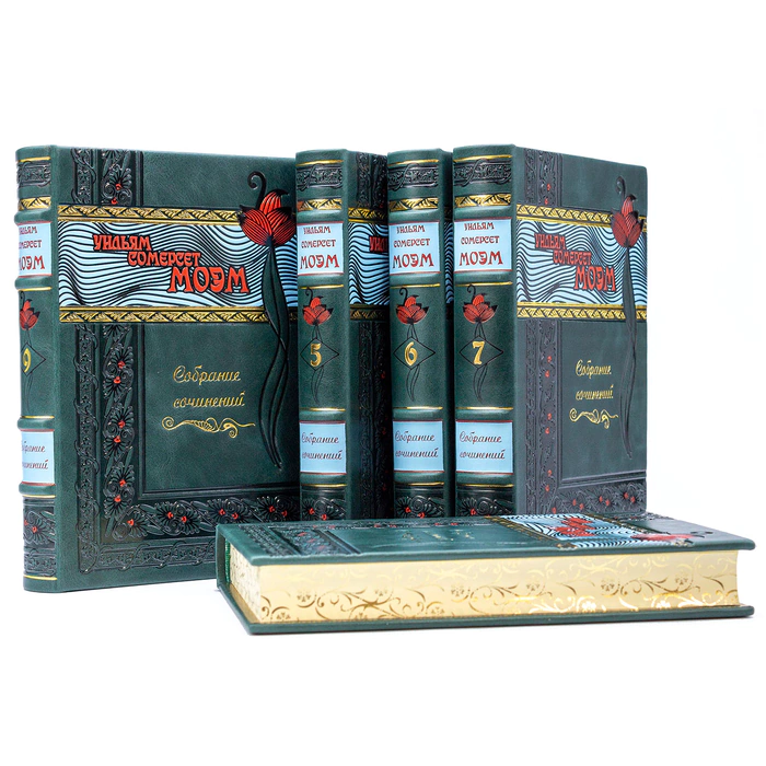 The collected works in a leather cover "Maugham" by William Somerset in 9 volumes