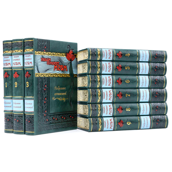 The collected works in a leather cover "Maugham" by William Somerset in 9 volumes