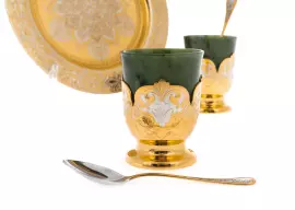 Кофейный набор на 2 персоны "Дуэт" из нефрита, Златоуст